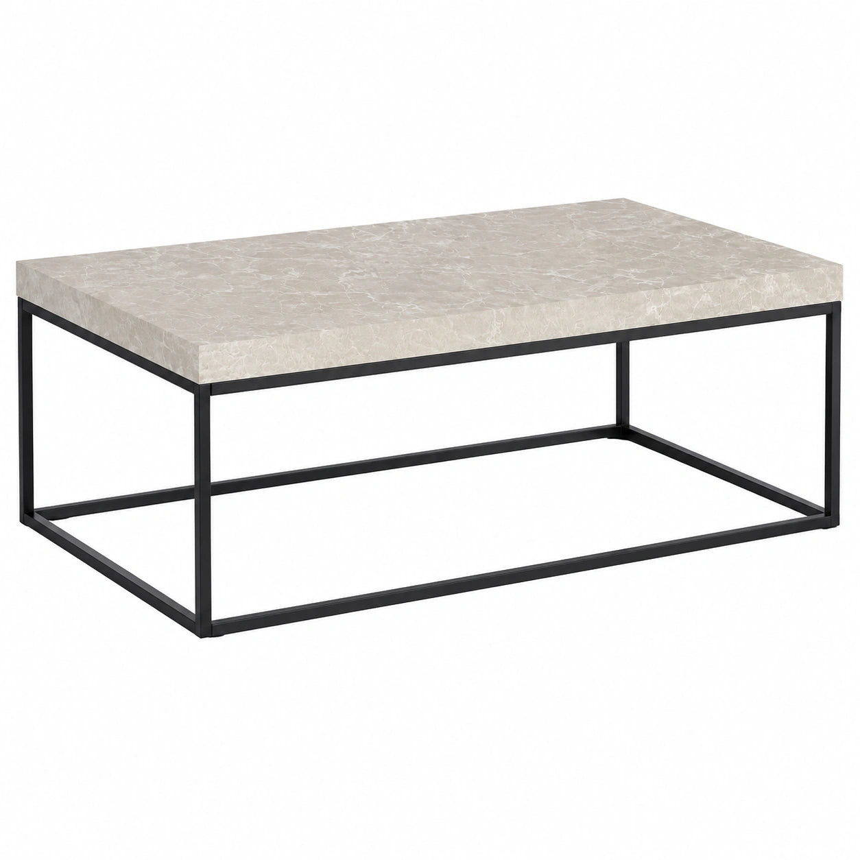 Couchtisch – 120 × 60 × 38 cm, moderner Stil, rechteckige Form, Beige