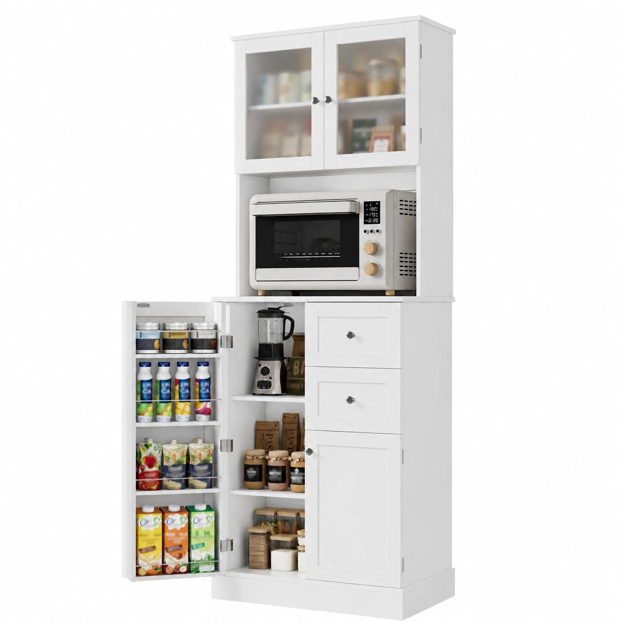 Küchenschrank – 182.5 cm, mit Schubladen, mit mehreren Türen, für Esszimmer, Küche und Wohnzimmer