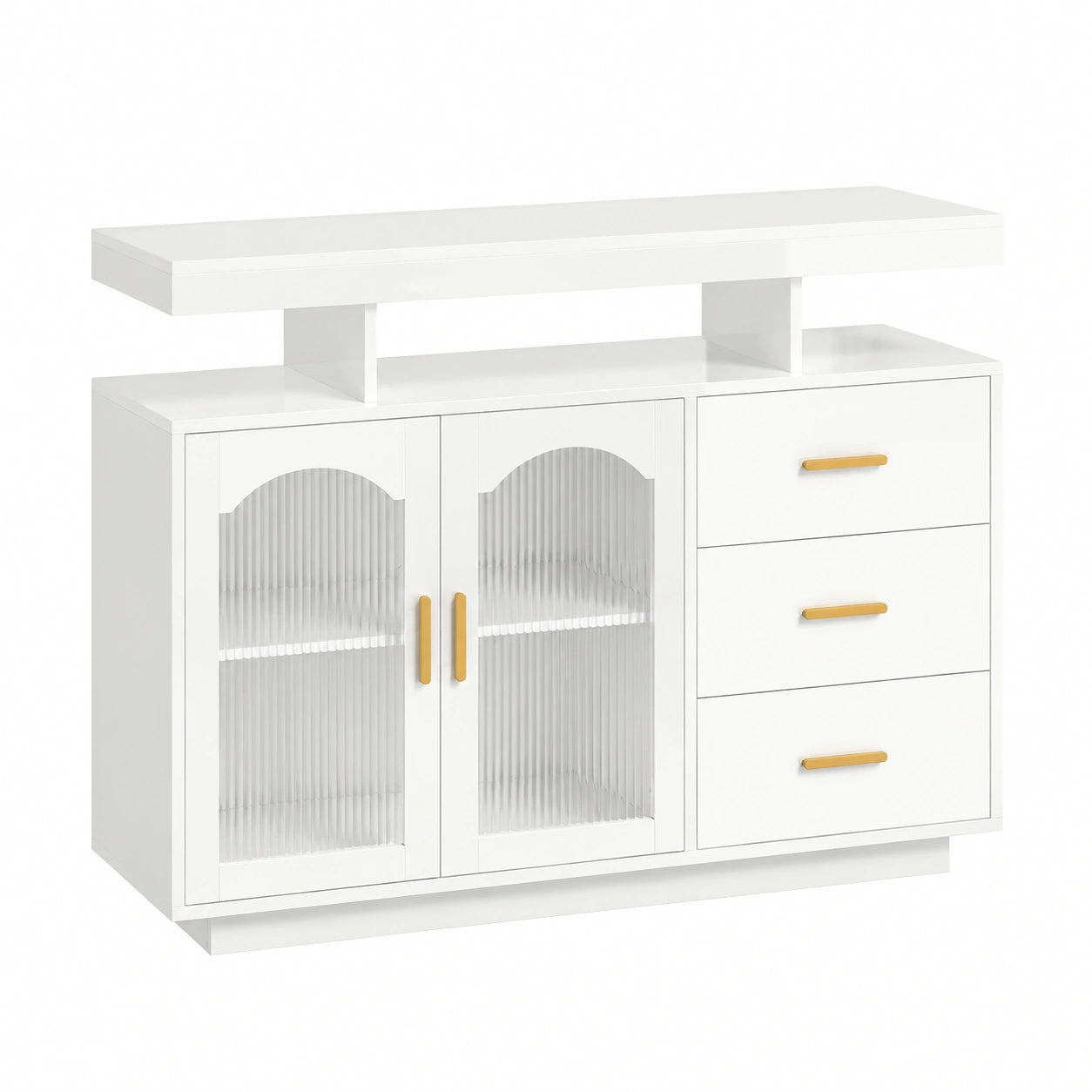 Küchenschrank – 100 × 35 × 80 cm, mit LED-Beleuchtung, mit Schubladen, für Esszimmer und Küche