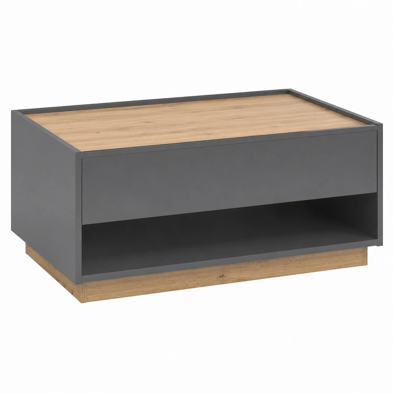 Couchtisch – 60 cm, aus Eichenholz, Anthrazit, für Wohnzimmer