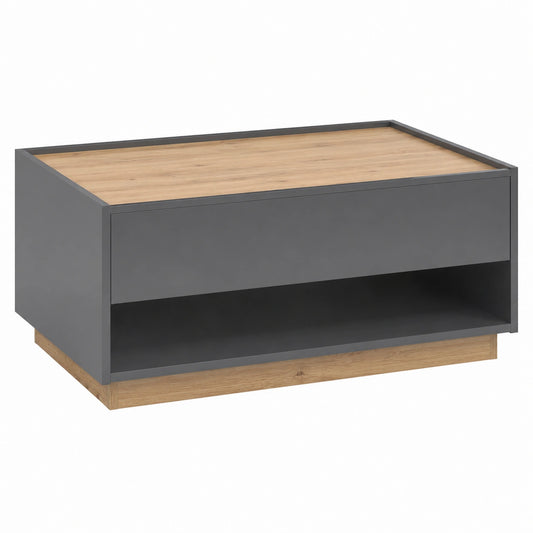 Couchtisch – 60 cm, aus Eichenholz, Anthrazit, für Wohnzimmer