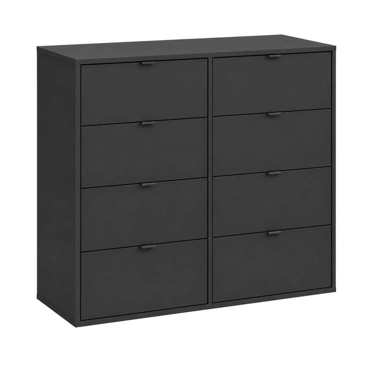 Kommode – 110 × 95 × 40 cm, mit Schubladen, aus Holz, Anthrazit und Schwarz, für Schlafzimmer, Kinderzimmer und Flur
