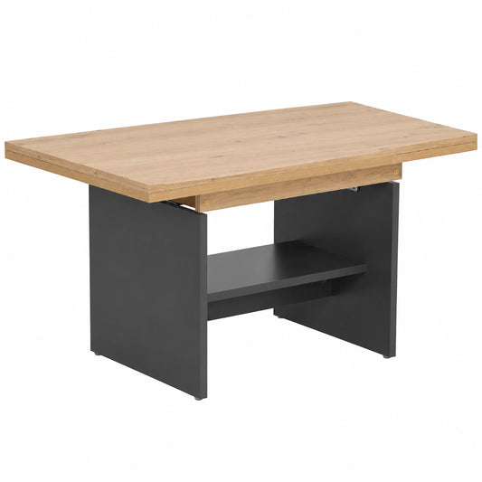 Couchtisch – 142 cm, ausziehbar, höhenverstellbar, aus Holzwerkstoff und Eichenholz, Artisan-Eiche