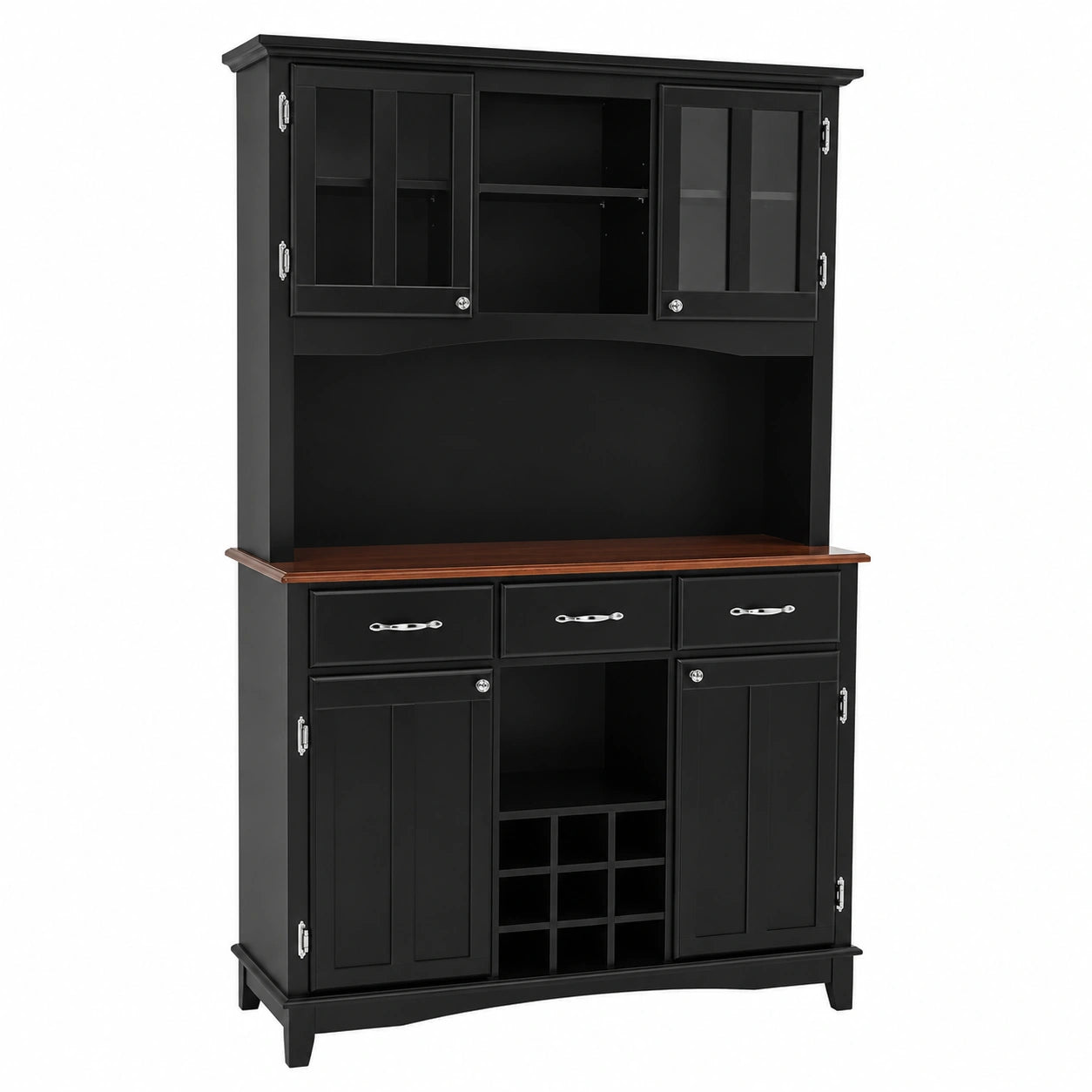 Küchenschrank – 112 × 43 × 184,5 cm, mit Schubladen, Schwarz