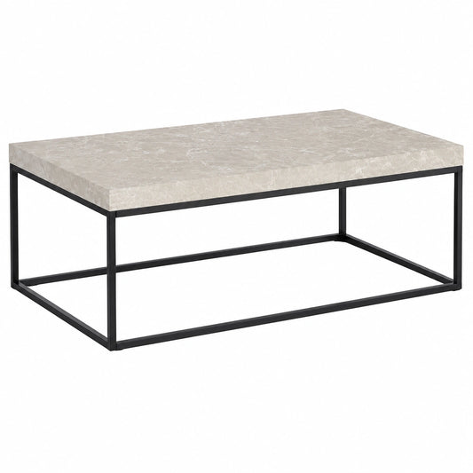 Couchtisch – 120 × 60 × 38 cm, moderner Stil, rechteckige Form, Beige