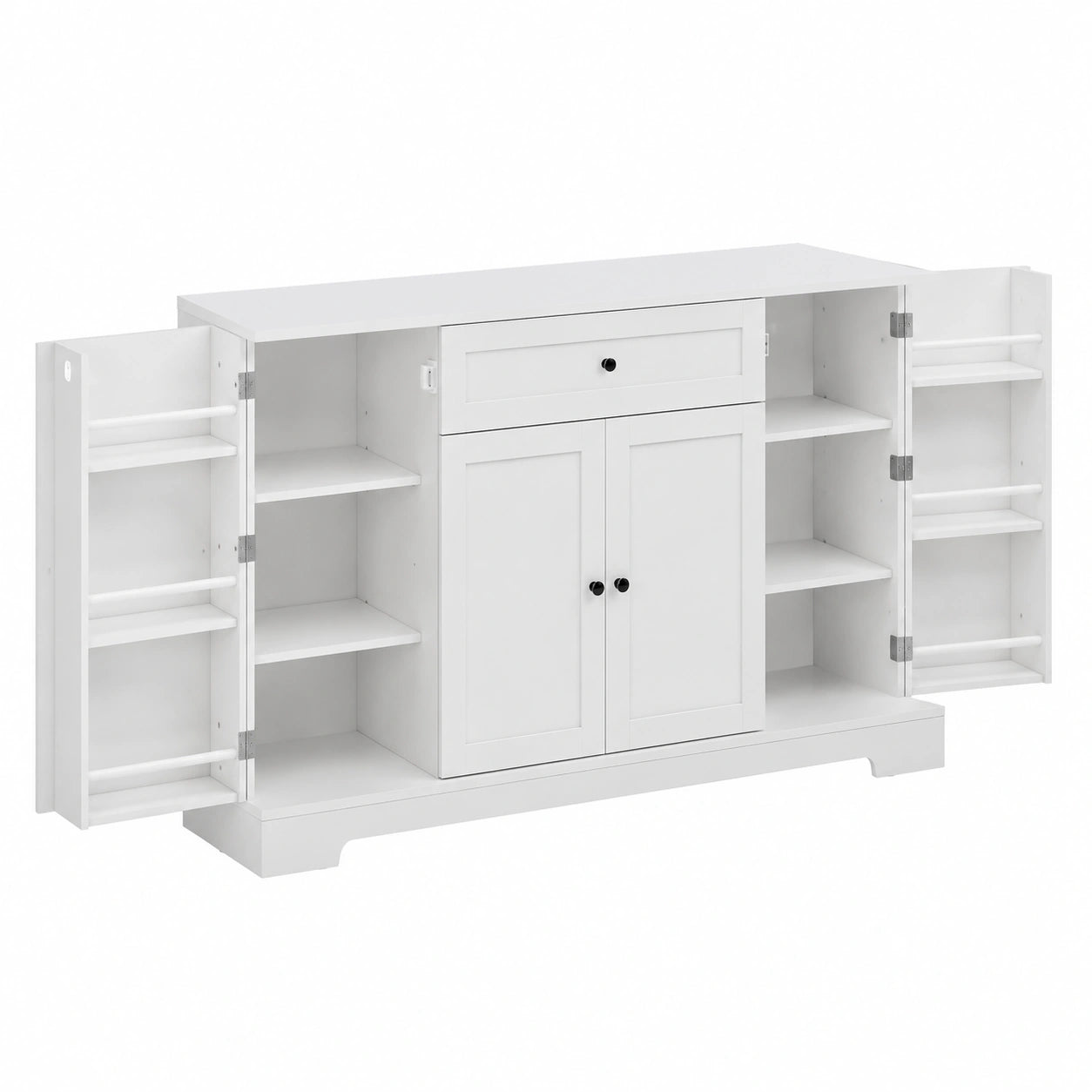 Sideboard – 140 × 40 × 80 cm, mit Schubladen, mit mehreren Türen, für Esszimmer, Küche und Wohnzimmer