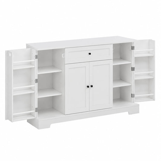 Sideboard – 140 × 40 × 80 cm, mit Schubladen, mit mehreren Türen, für Esszimmer, Küche und Wohnzimmer
