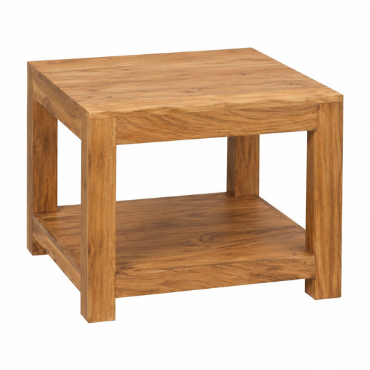 Couchtisch – 60 × 60 cm, Landhausstil, aus Holz, Braun, für Wohnzimmer