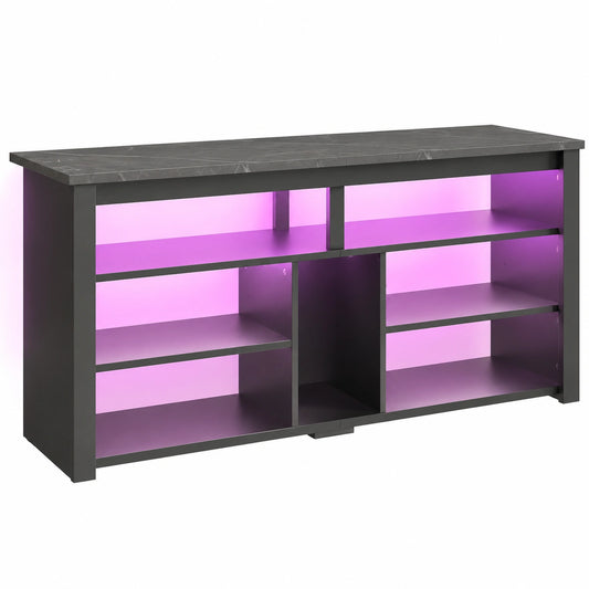 TV-Schrank – mit Stauraum, mit LED-Beleuchtung, mit Ablagen, für Wohnzimmer