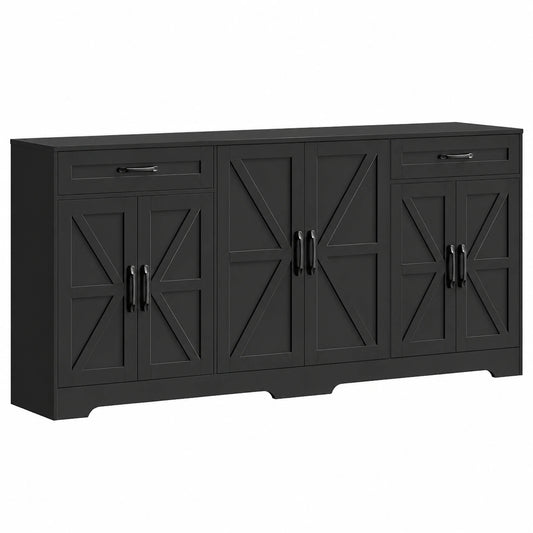 Sideboard – 180 × 87 × 34 cm, mit Schubladen, mit mehreren Türen, für Küche und Wohnzimmer