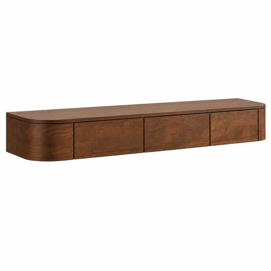 TV-Schrank – 180 cm, moderner Stil, mit Stauraum, mit Schubladen, aus Massivholz, Braun, für Wohnzimmer